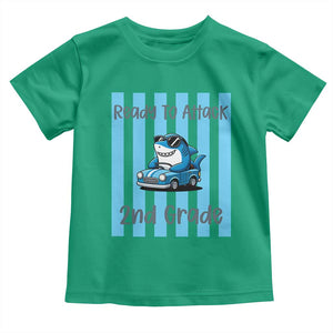 Ready To Attack 2nd Grade Toddler T Shirt Funny Shark Driving Car Back To School