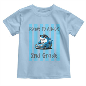 Ready To Attack 2nd Grade Toddler T Shirt Funny Shark Driving Car Back To School