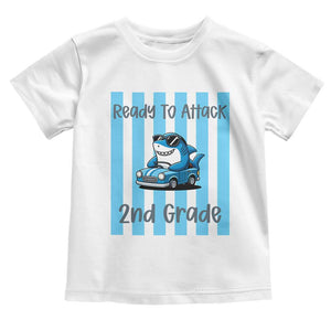 Ready To Attack 2nd Grade Toddler T Shirt Funny Shark Driving Car Back To School