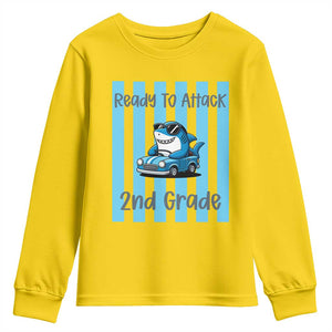 Ready To Attack 2nd Grade Youth Sweatshirt Funny Shark Driving Car Back To School