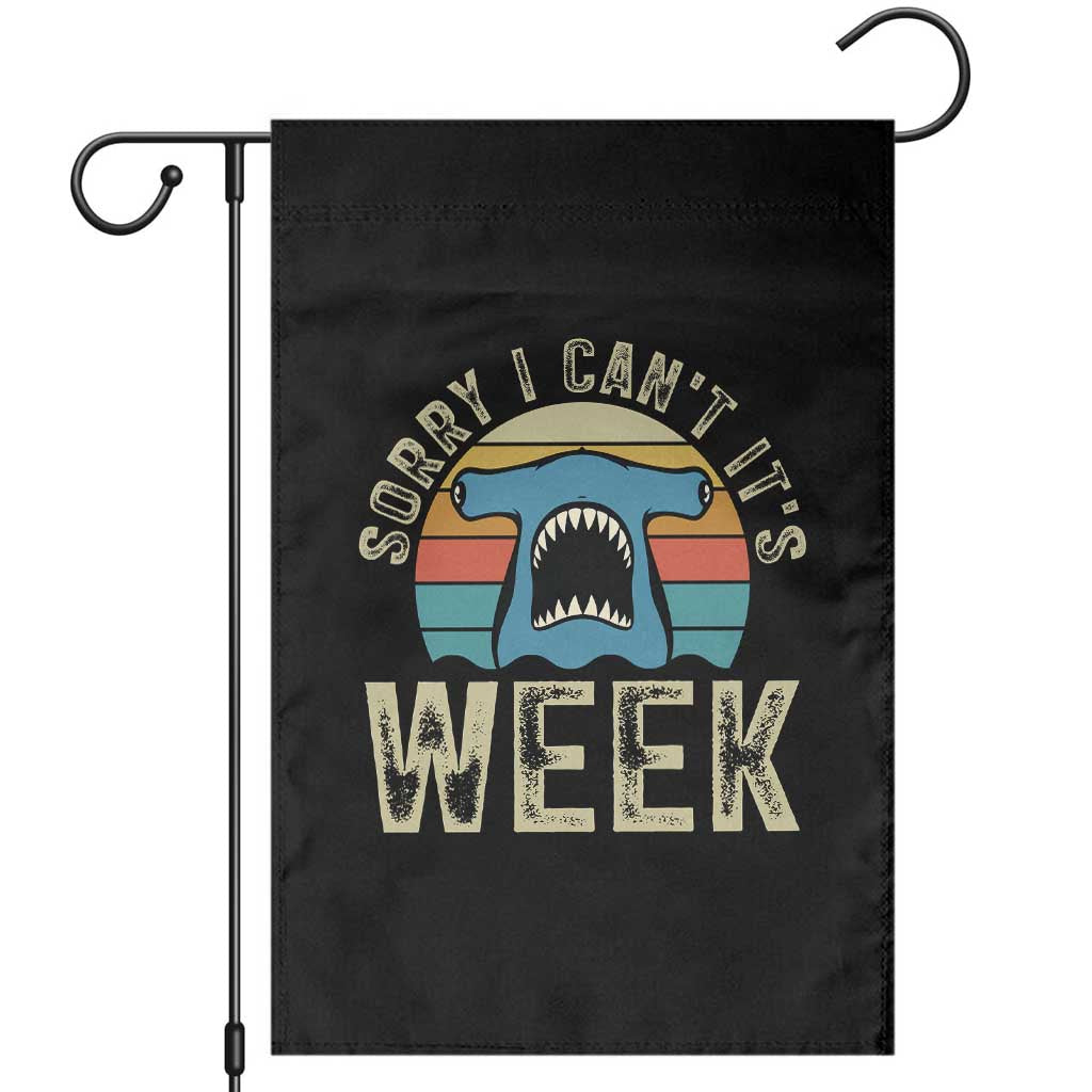 Vintage Hammerhead Shark Lover Garden Flag Sorry I Cant Its Week TS12 Black Print Your Wear