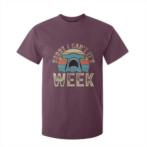 Vintage Hammerhead Shark Lover T Shirt For Kid Sorry I Cant Its Week