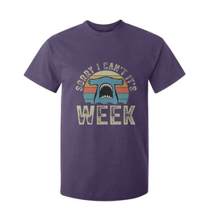 Vintage Hammerhead Shark Lover T Shirt For Kid Sorry I Cant Its Week