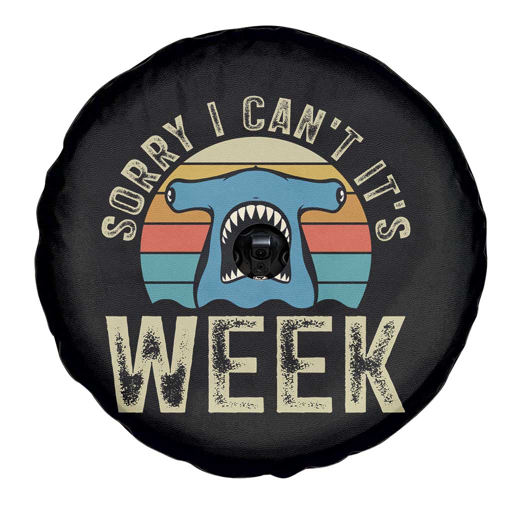 Vintage Hammerhead Shark Lover Spare Tire Cover Sorry I Cant Its Week