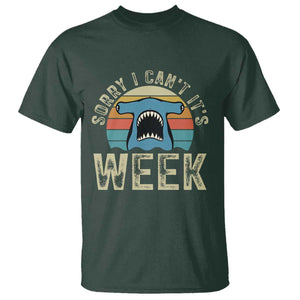 Vintage Hammerhead Shark Lover T Shirt Sorry I Cant Its Week