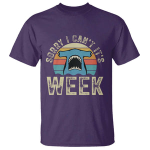 Vintage Hammerhead Shark Lover T Shirt Sorry I Cant Its Week