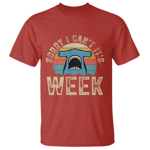 Vintage Hammerhead Shark Lover T Shirt Sorry I Cant Its Week