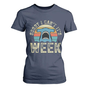 Vintage Hammerhead Shark Lover T Shirt For Women Sorry I Cant Its Week