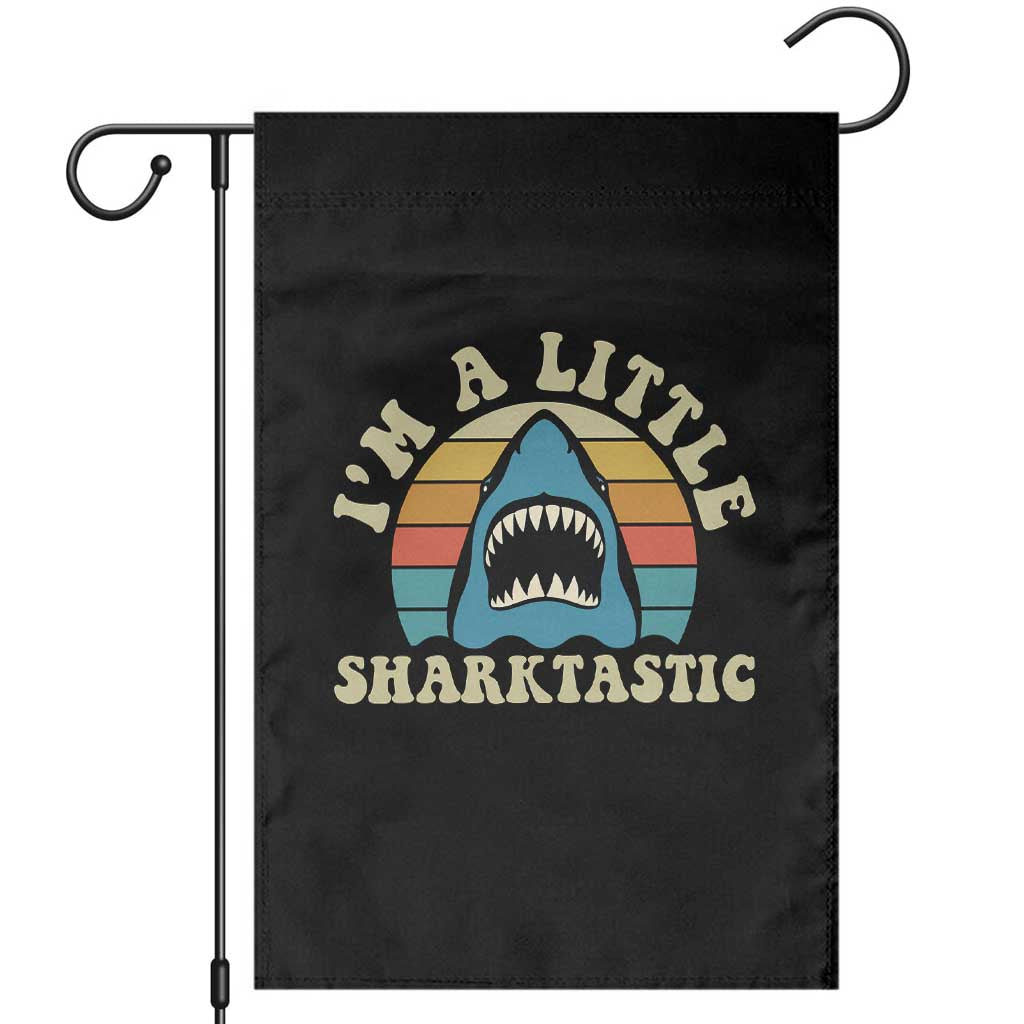 Im A Little Sharktastic Garden Flag Vintage Shark Lover Week Gift TS12 Black Print Your Wear