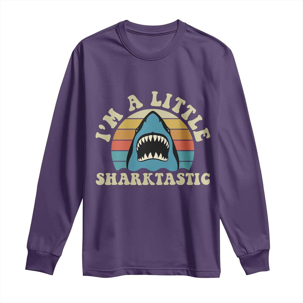 Im A Little Sharktastic Long Sleeve Shirt Vintage Shark Lover Week Gift
