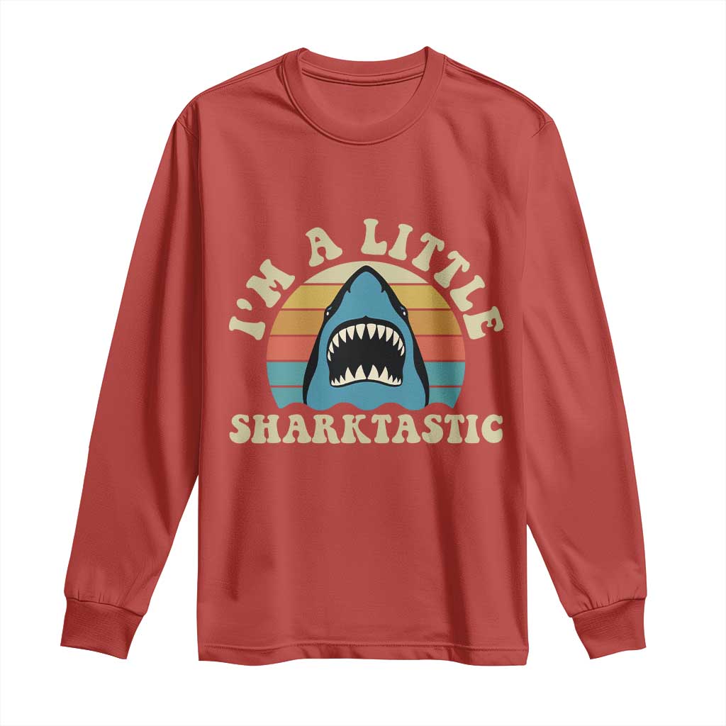 Im A Little Sharktastic Long Sleeve Shirt Vintage Shark Lover Week Gift
