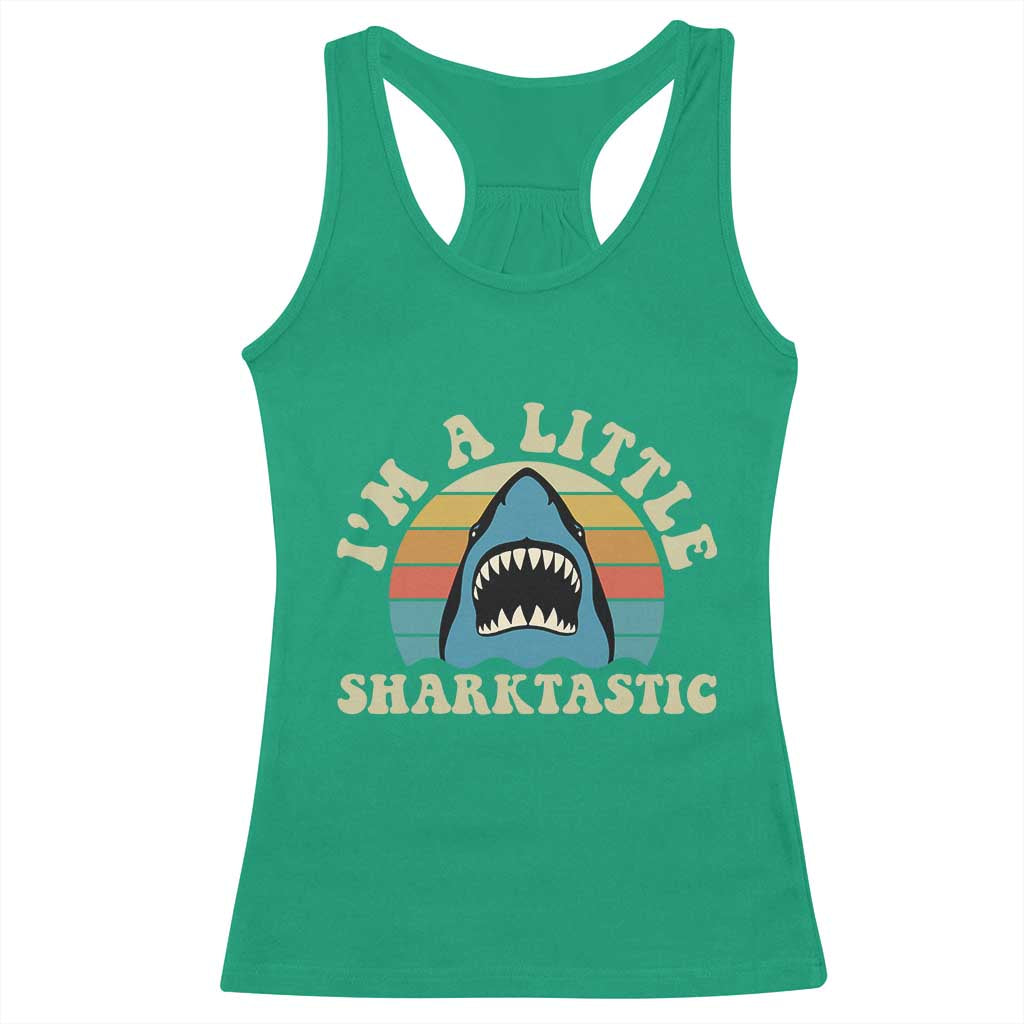 Im A Little Sharktastic Racerback Tank Top Vintage Shark Lover Week Gift