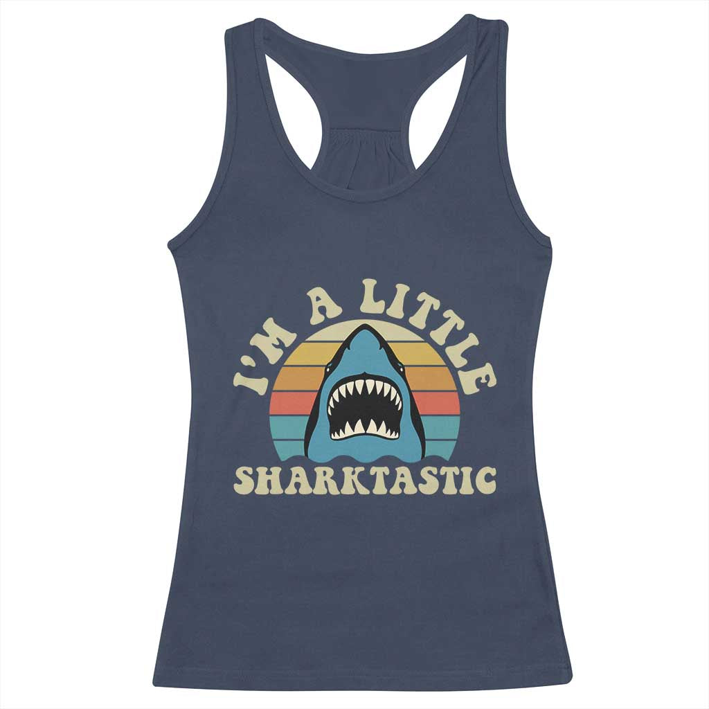 Im A Little Sharktastic Racerback Tank Top Vintage Shark Lover Week Gift