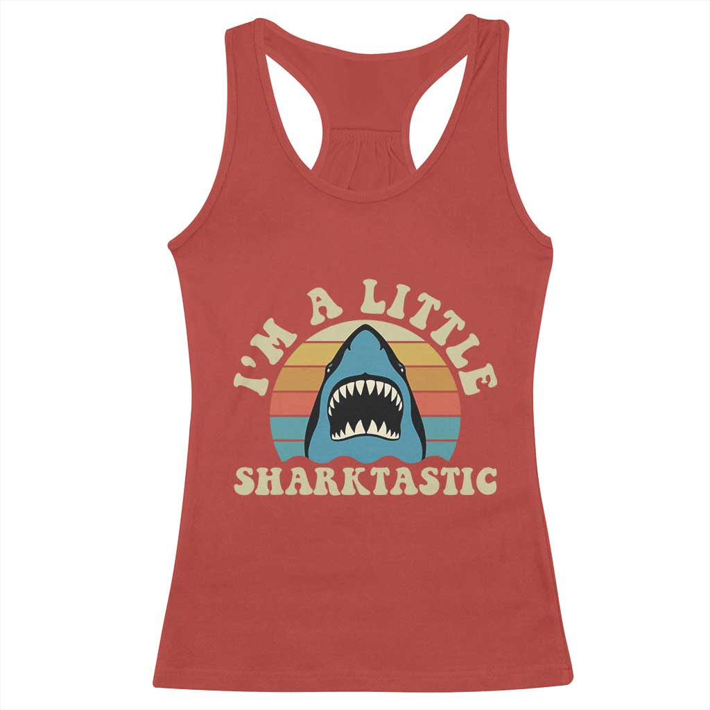 Im A Little Sharktastic Racerback Tank Top Vintage Shark Lover Week Gift