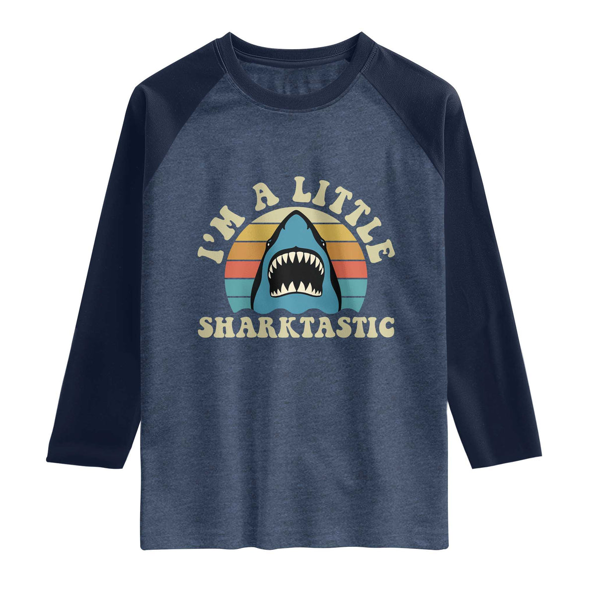 Im A Little Sharktastic Raglan Shirt Vintage Shark Lover Week Gift
