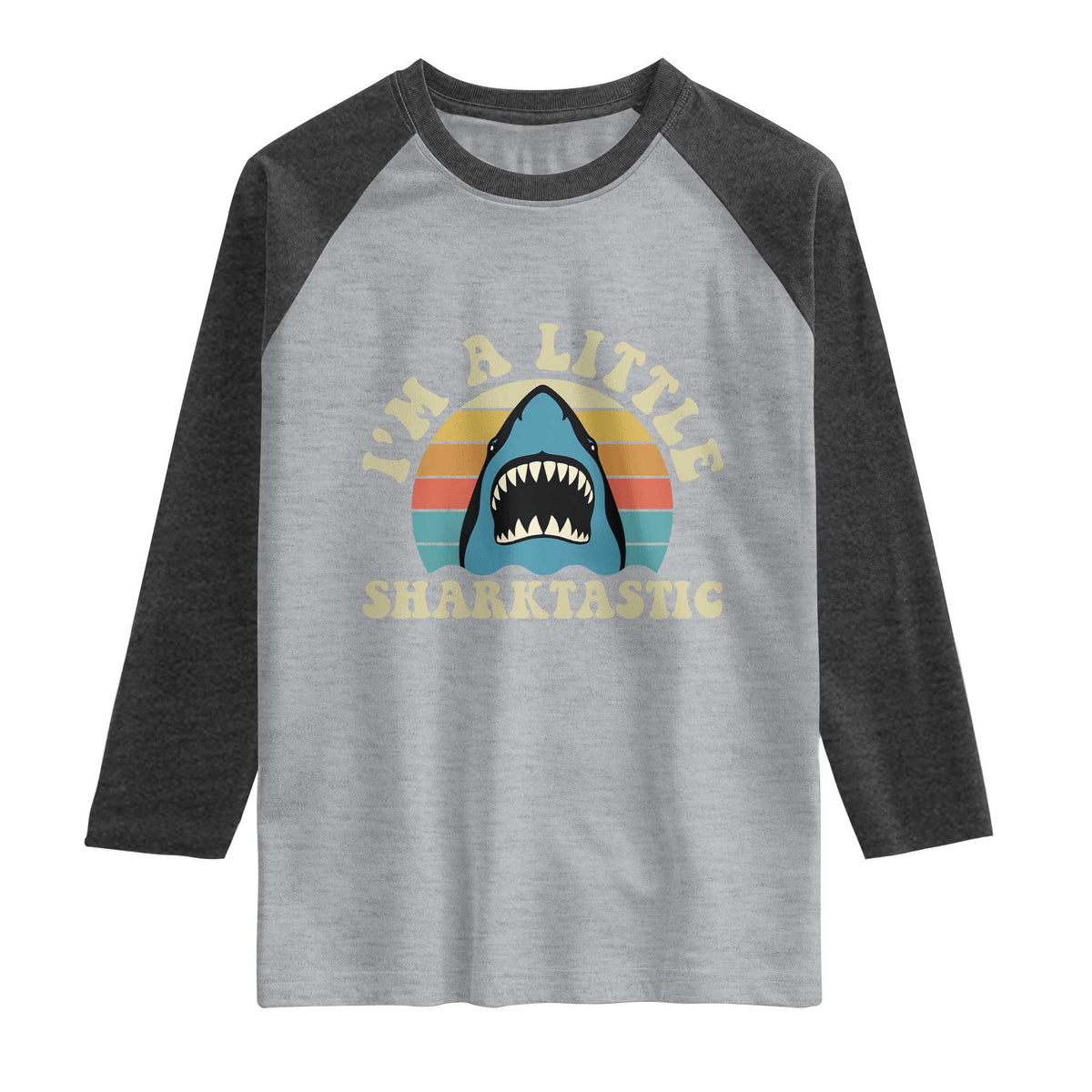 Im A Little Sharktastic Raglan Shirt Vintage Shark Lover Week Gift
