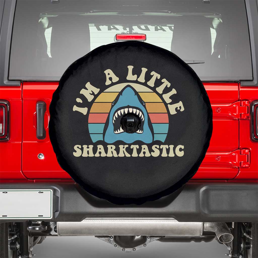 Im A Little Sharktastic Spare Tire Cover Vintage Shark Lover Week Gift