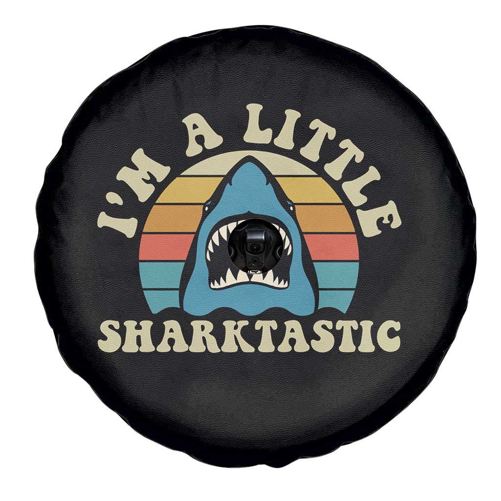 Im A Little Sharktastic Spare Tire Cover Vintage Shark Lover Week Gift