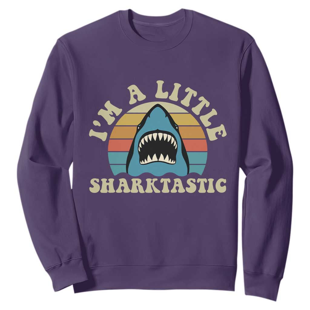 Im A Little Sharktastic Sweatshirt Vintage Shark Lover Week Gift