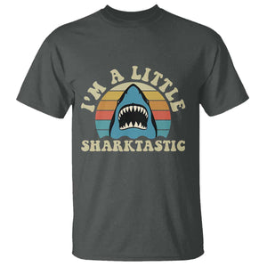 Im A Little Sharktastic T Shirt Vintage Shark Lover Week Gift