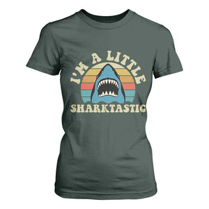 Im A Little Sharktastic T Shirt For Women Vintage Shark Lover Week Gift