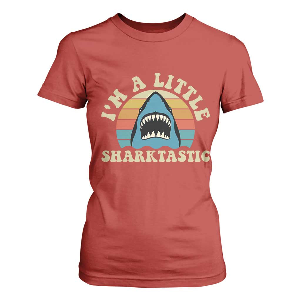 Im A Little Sharktastic T Shirt For Women Vintage Shark Lover Week Gift