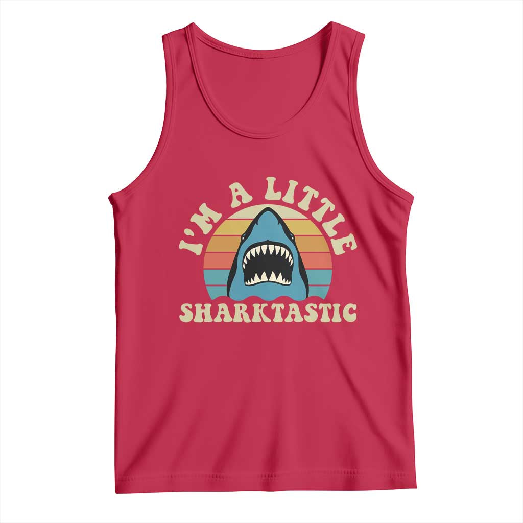 Im A Little Sharktastic Tank Top Vintage Shark Lover Week Gift