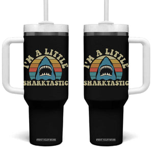 Im A Little Sharktastic Tumbler With Handle Vintage Shark Lover Week Gift