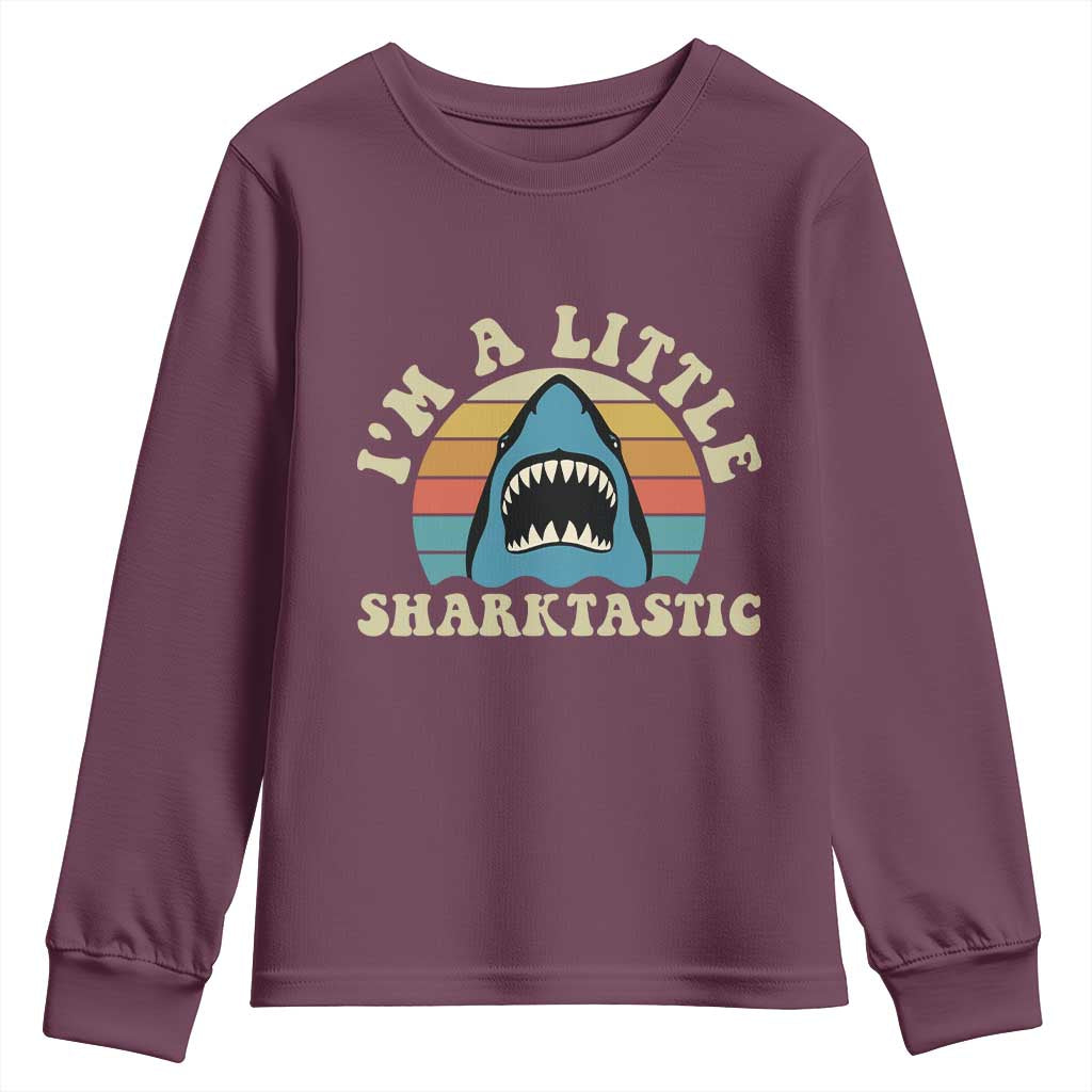 Im A Little Sharktastic Youth Sweatshirt Vintage Shark Lover Week Gift