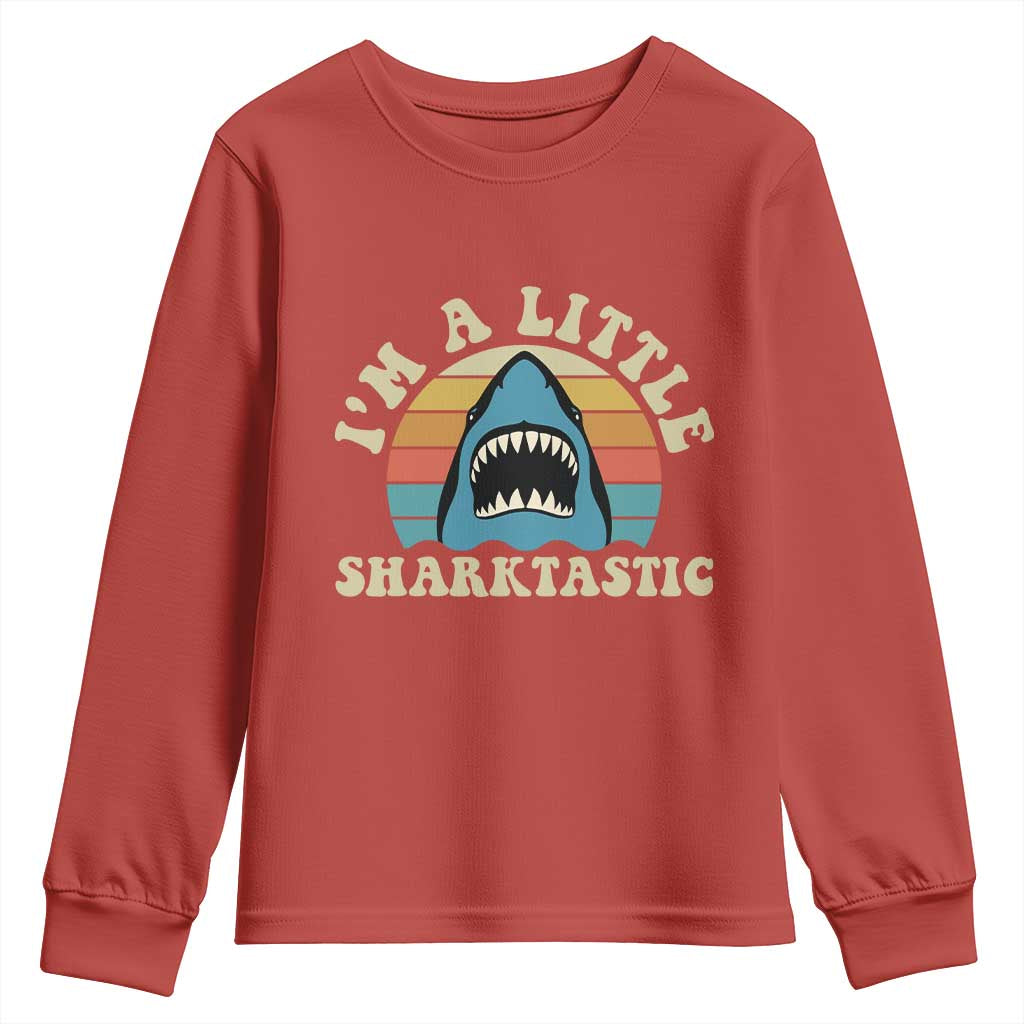 Im A Little Sharktastic Youth Sweatshirt Vintage Shark Lover Week Gift