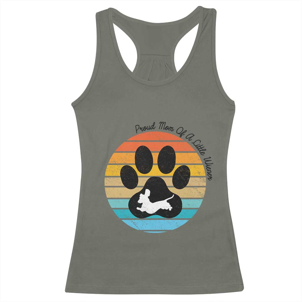 Dachshund Dog Mom Racerback Tank Top Proud Mom Of A Little Wiener TS12 Military Green Print Your Wear