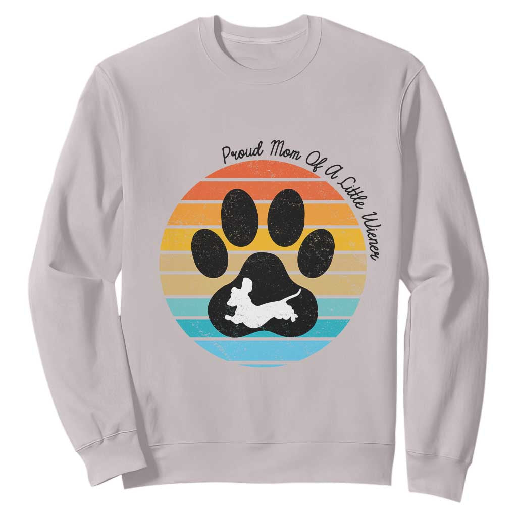 Dachshund Dog Mom Sweatshirt Proud Mom Of A Little Wiener TS12 Ice Gray Print Your Wear