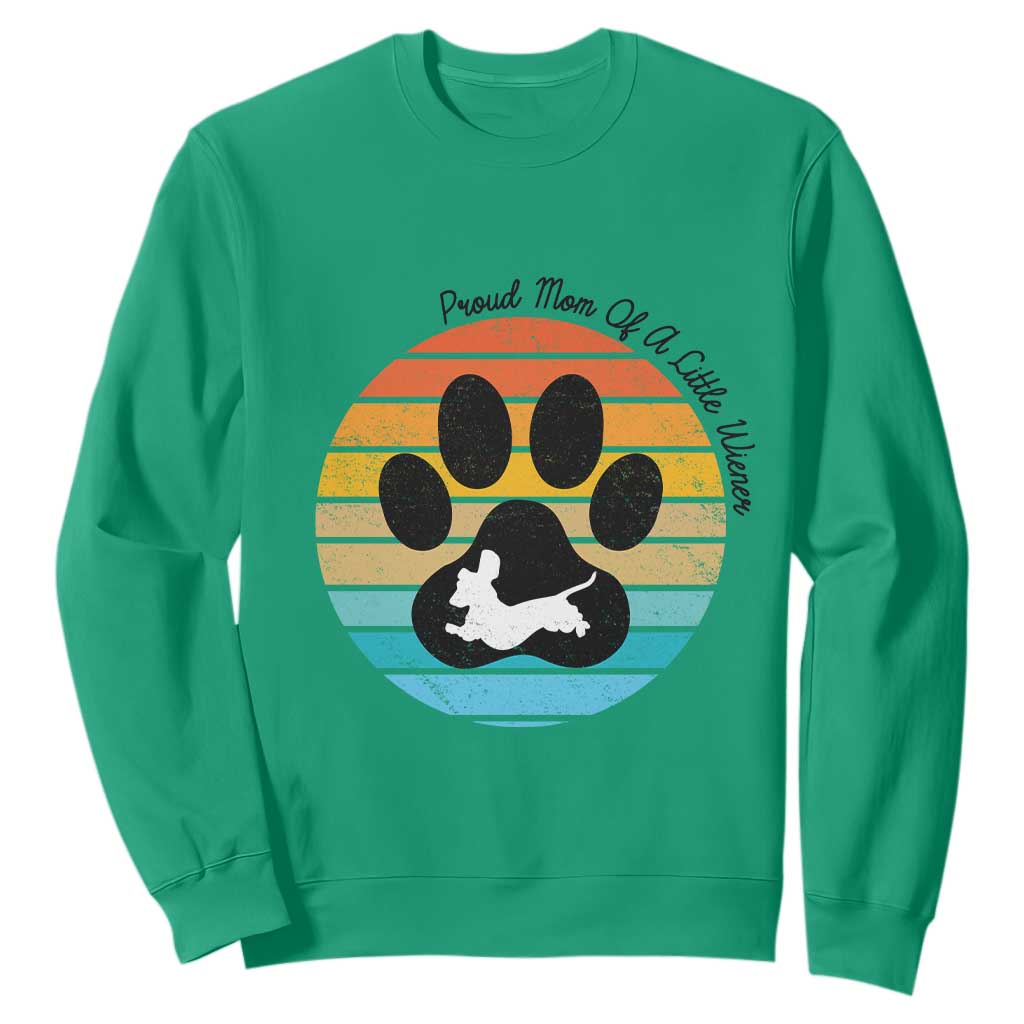 Dachshund Dog Mom Sweatshirt Proud Mom Of A Little Wiener TS12 Irish Green Print Your Wear