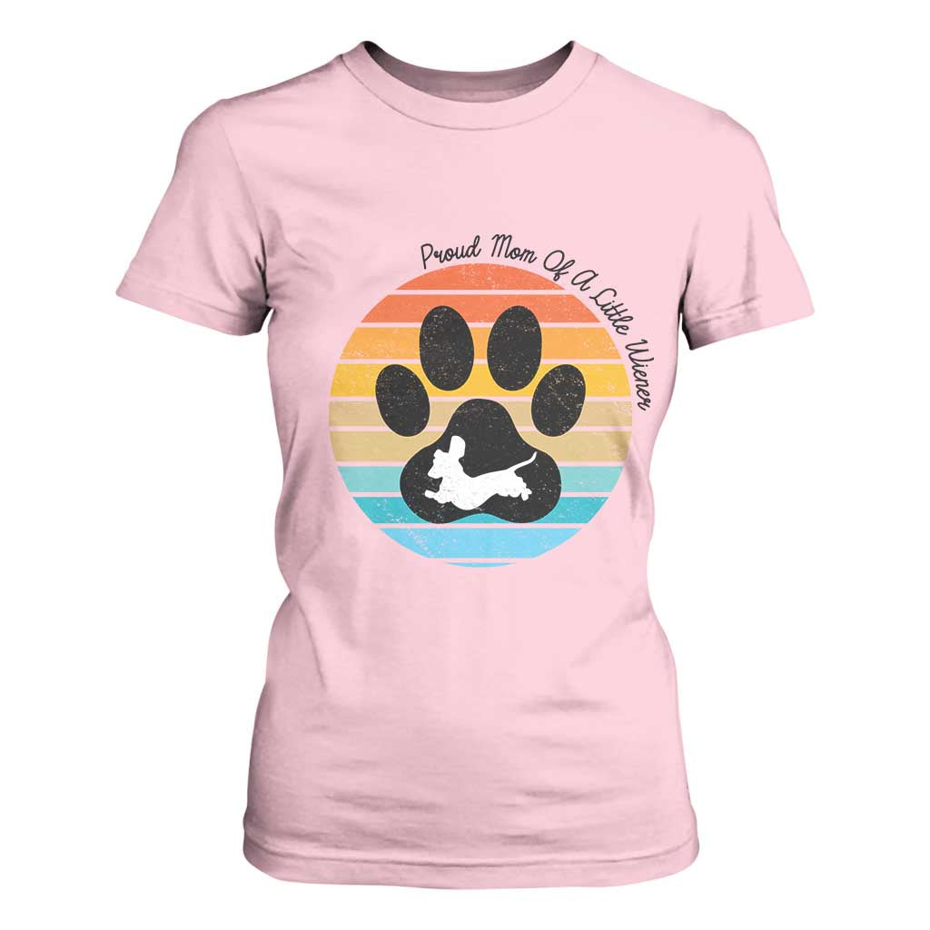 Dachshund Dog Mom T Shirt For Women Proud Mom Of A Little Wiener TS12 Light Pink Print Your Wear