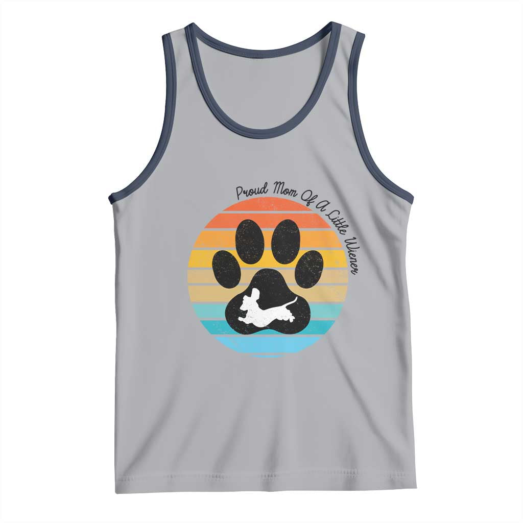 Dachshund Dog Mom Tank Top Proud Mom Of A Little Wiener TS12 Athletic Heather Navy Print Your Wear