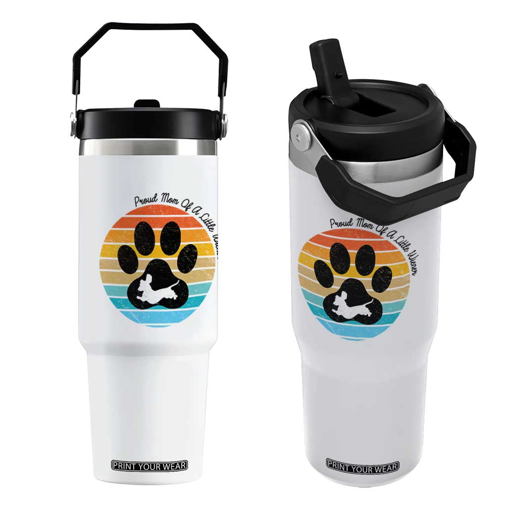 Dachshund Dog Mom Flip Straw Tumbler Proud Mom Of A Little Wiener TS12 One Size: 30 oz White Print Your Wear