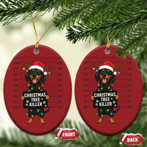 Xmas Dachshund Christmas Ornament Funny Xmas Tree Killer - Print Your Wear