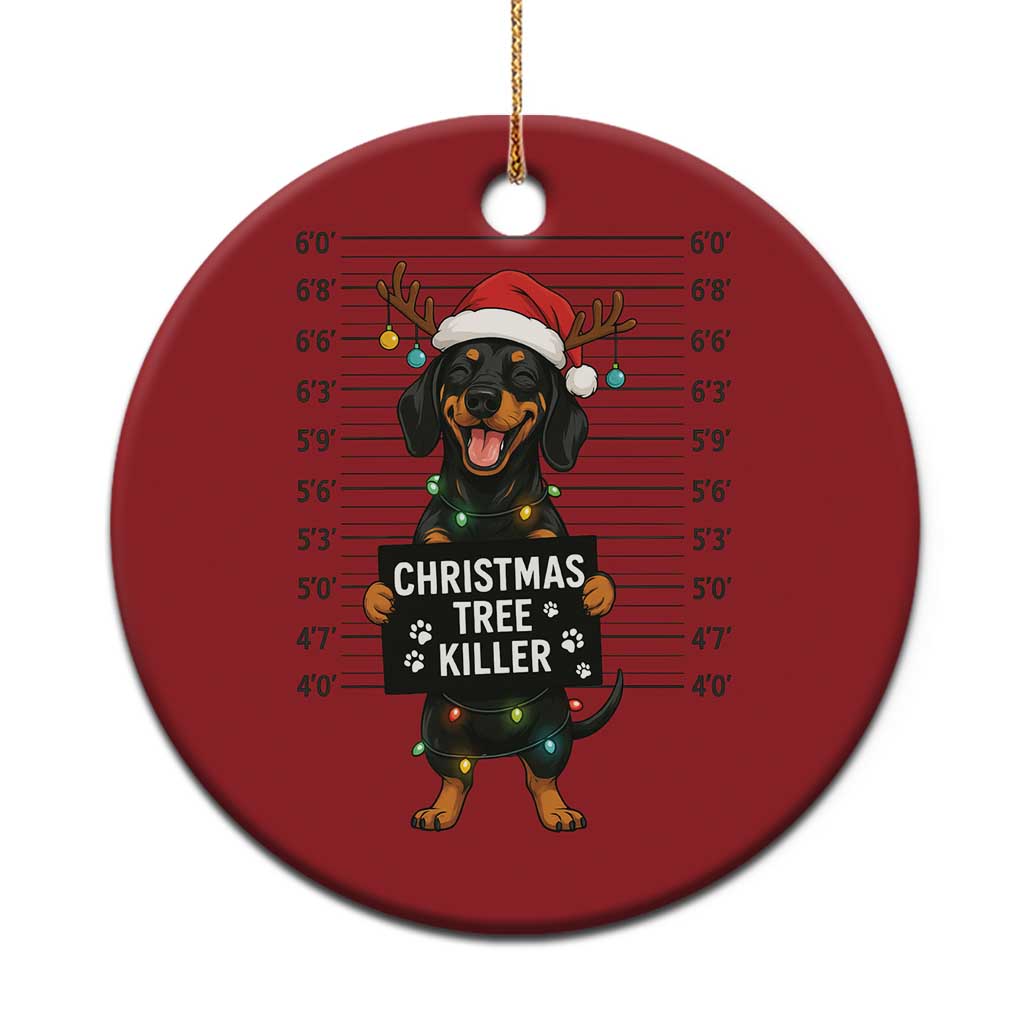 Xmas Dachshund Christmas Ornament Funny Xmas Tree Killer - Print Your Wear