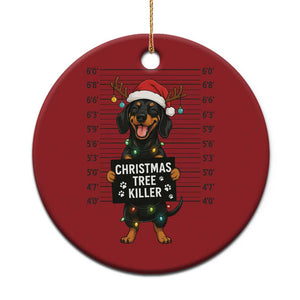 Xmas Dachshund Christmas Ornament Funny Xmas Tree Killer - Print Your Wear