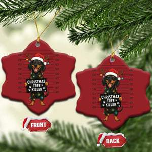 Xmas Dachshund Christmas Ornament Funny Xmas Tree Killer - Print Your Wear