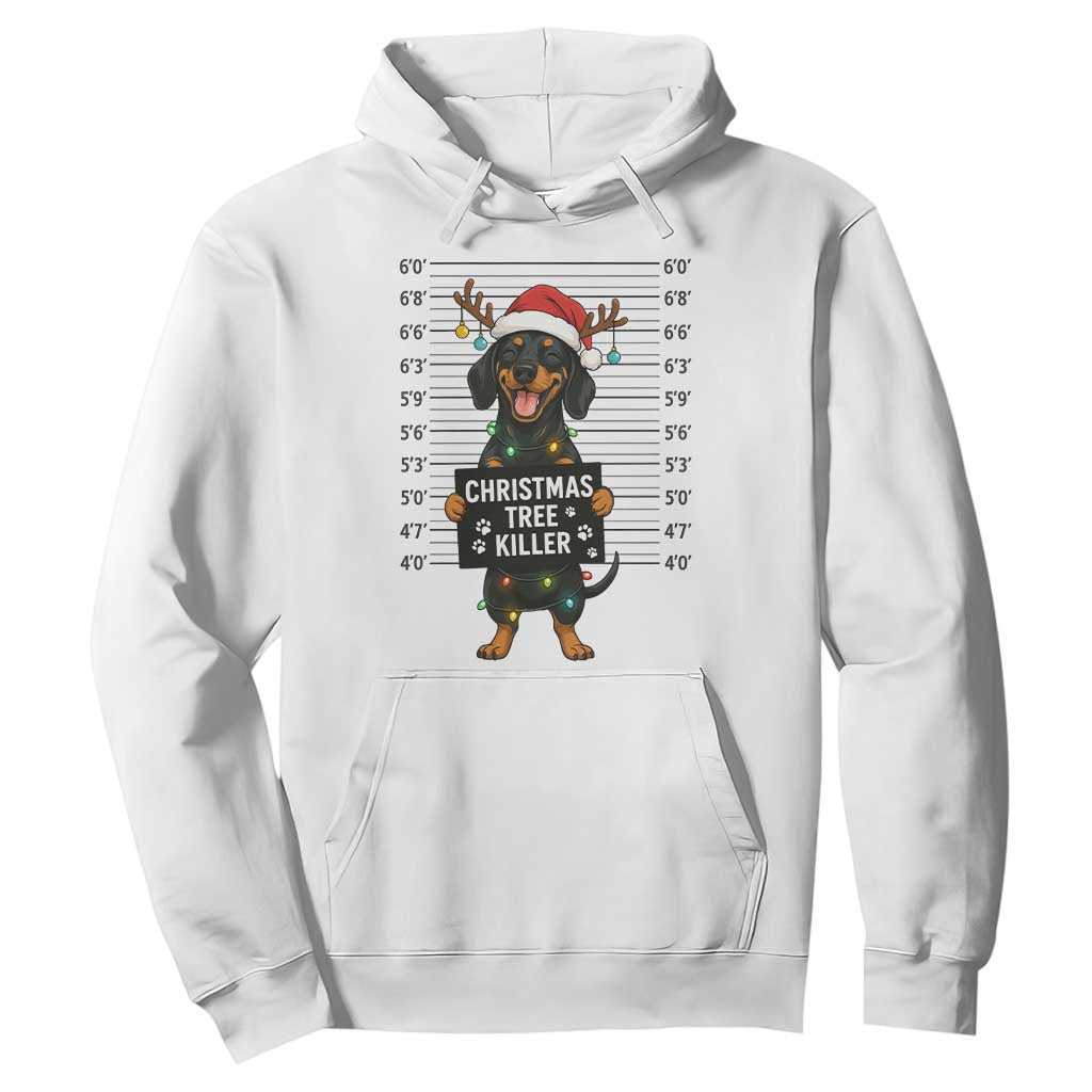 Christmas Dachshund Hoodie Funny Christmas Tree Killer - Print Your Wear