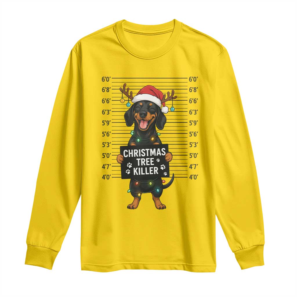 Christmas Dachshund Long Sleeve Shirt Funny Christmas Tree Killer TS12 Daisy Print Your Wear