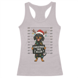 Christmas Dachshund Racerback Tank Top Funny Christmas Tree Killer TS12 Ice Gray Print Your Wear