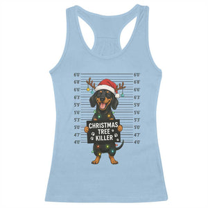 Christmas Dachshund Racerback Tank Top Funny Christmas Tree Killer TS12 Light Blue Print Your Wear