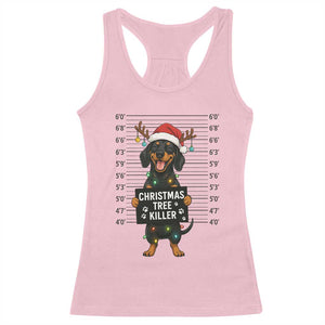 Christmas Dachshund Racerback Tank Top Funny Christmas Tree Killer TS12 Light Pink Print Your Wear