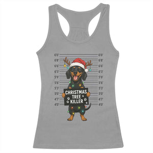 Christmas Dachshund Racerback Tank Top Funny Christmas Tree Killer TS12 Sport Gray Print Your Wear