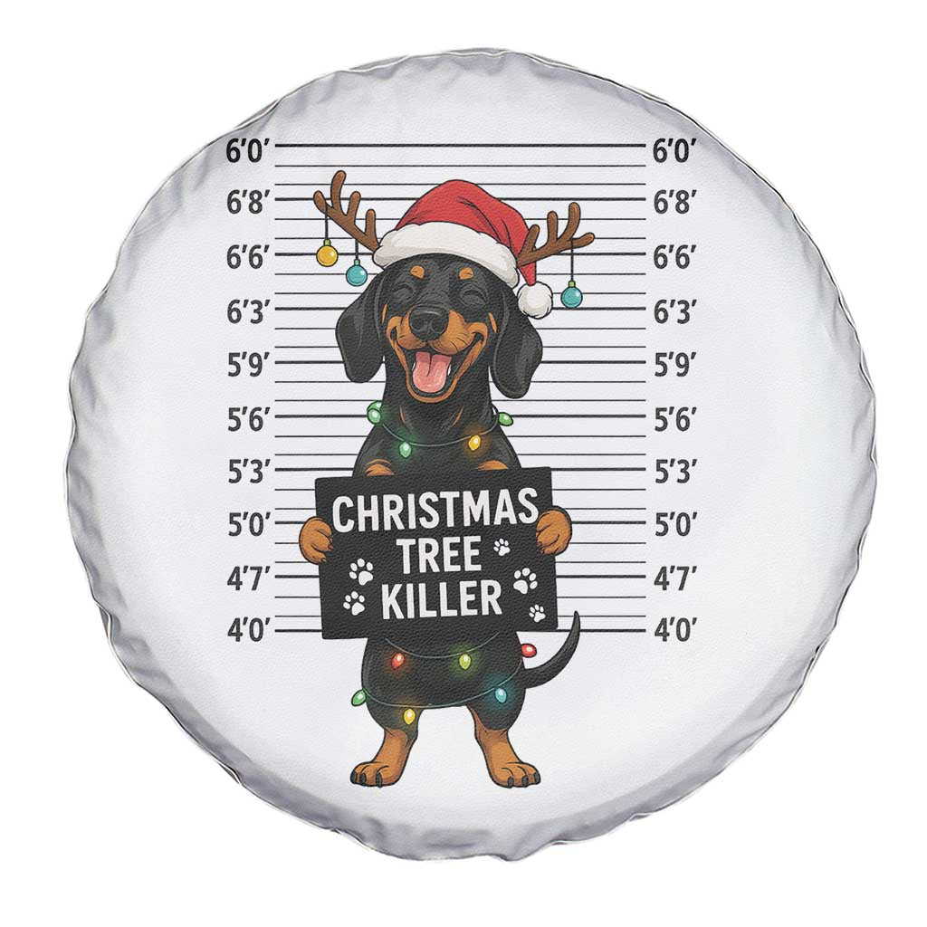 Christmas Dachshund Spare Tire Cover Funny Christmas Tree Killer TS12 Print Your Wear