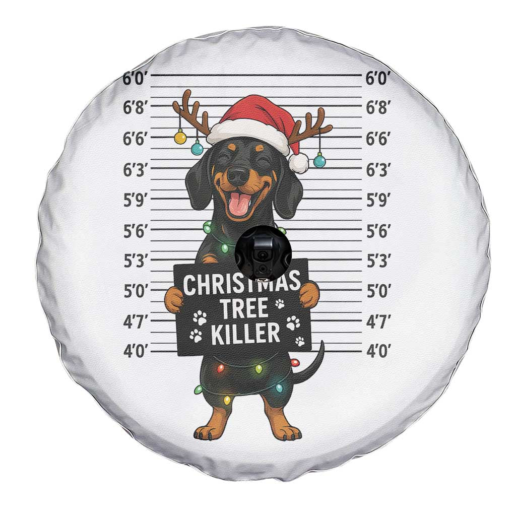 Christmas Dachshund Spare Tire Cover Funny Christmas Tree Killer TS12 Print Your Wear