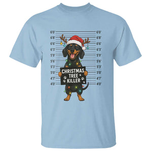 Christmas Dachshund T Shirt Funny Christmas Tree Killer TS12 Light Blue Print Your Wear