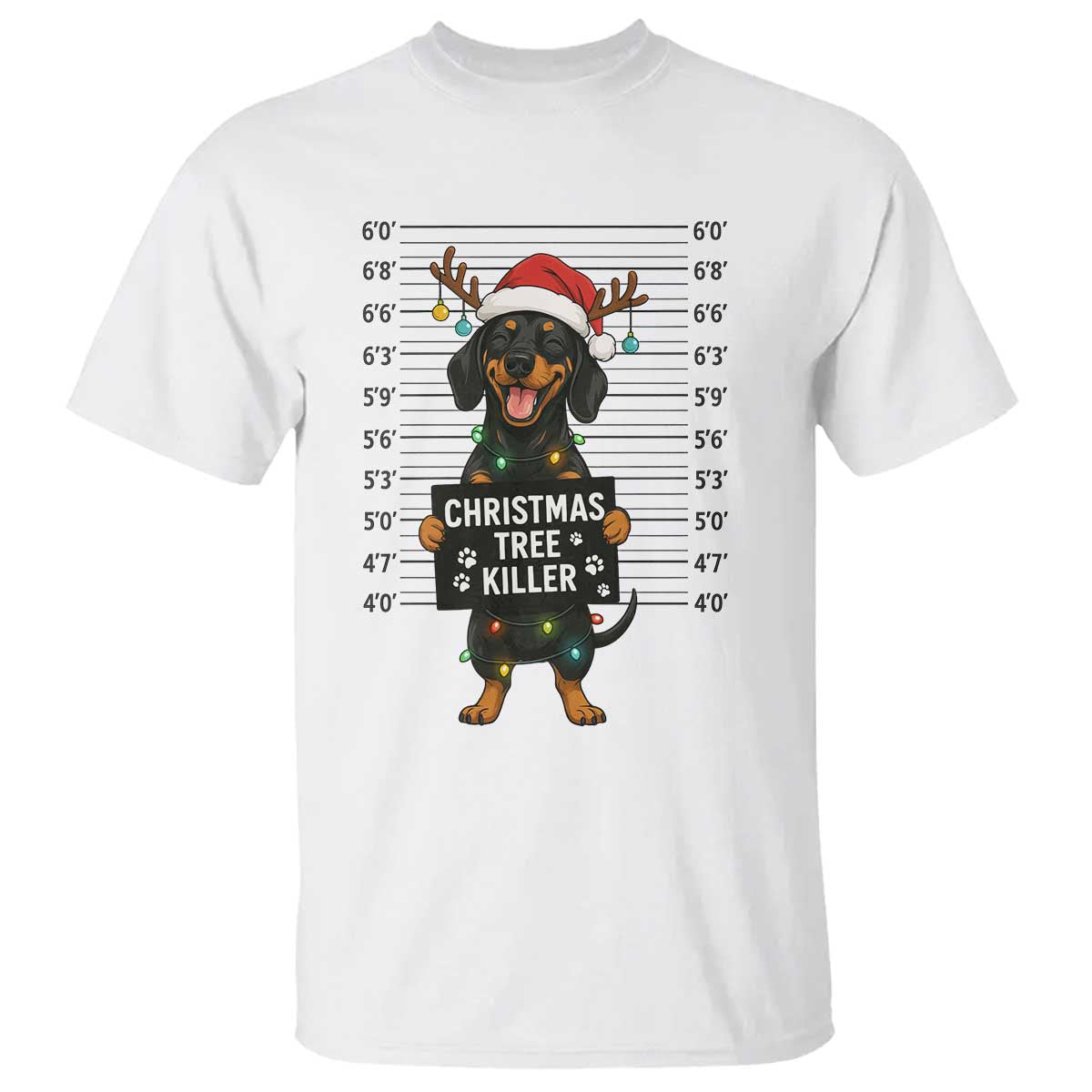 Christmas Dachshund T Shirt Funny Christmas Tree Killer TS12 White Print Your Wear